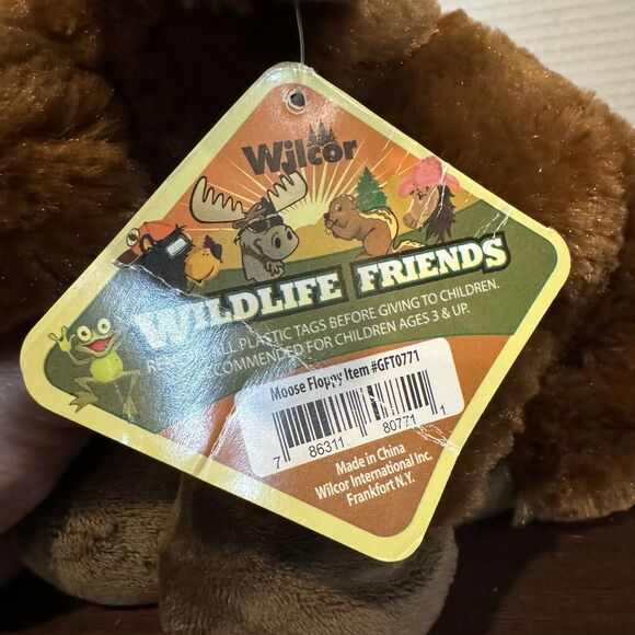 Wilcor Wildlife Friends Floppy Moose Plush Brown 9" Stuffed Animal Toy NWT - Picture 10 of 12
